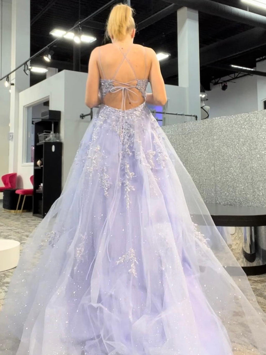 Spaghetti Straps Light Purple Prom Dress Formal Dress Sexy Prom Dress cc247 main image 1
