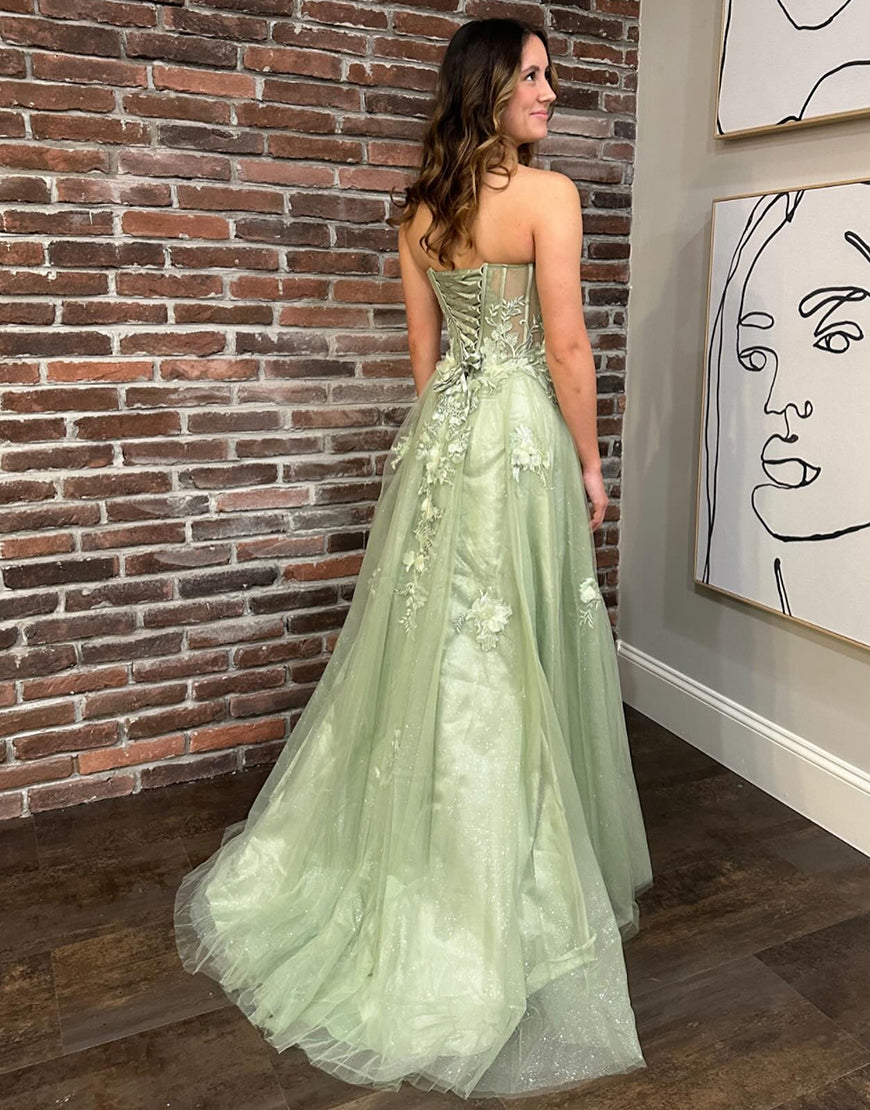 Modern Dark Green A-line Off-the-shoulder Long Sleeves Velvet Prom Dress With Slit
