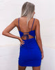 Royal Blue Spaghetti Straps Lace Up Short Homecoming Dress