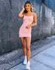 Light Pink Spaghetti Straps Bodycon Short Homecoming Dress