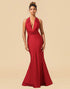 Burgundy Mermaid Long Satin Convertible Bridesmaid Dress