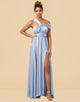 Convertible Satin A-line Floor Length Bridesmaid Dress With Split
