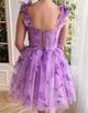 Lilac Corset Short Tulle Homecoming Dress with 3D Butterflies