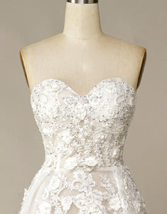 A Line Wedding Dress with Appliques