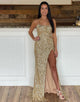 Mermaid Glitter Sequin High Slit Prom Dress