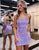 Light Purple Strapless Sequin Bodycon Homecoming Dress