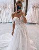 White Off the Shoulder Long Lace Mermaid Wedding Dress with Appliques