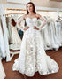 White Lace A-Line Sweetheart Corset Long Wedding Dress