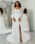 Ivory Mermaid Butterflies Wedding Dress With Slit
