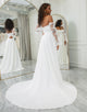 Ivory Mermaid Butterflies Wedding Dress With Slit