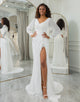 Ivory Ruffled Long Sleeves Boho Wedding Dress