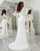 Ivory Ruffled Long Sleeves Boho Wedding Dress
