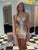 Golden Spaghetti Straps Tight Homecoming Dress