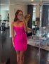 Sequins Fuchsia Tight Homecoming Dress