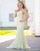 Mermaid Blue Long Backless Tight Prom Dress