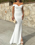 Elegant Off The Shoulder Sleeveless Wedding Guest with Side Split