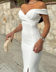 Elegant Off The Shoulder Sleeveless Wedding Guest with Side Split