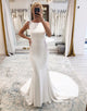White Mermaid Boho Wedding Dress with Lace