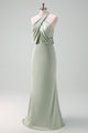 Elegant Halter Criss Cross Straps Mother Of Bride Dress