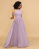 Lilac Chiffon One Shoulder Bridemaids Dress with Ruffles