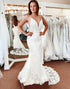 White Lace Mermaid Backless Long Wedding Dress