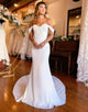 White Off the Shoulder Mermaid Boho Wedding Dress