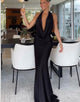 Elegant Halter Deep V-Neck Wedding Guest with Sleeveless