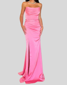 Radiant Strapless Sleeveless Wedding Guest with Side Split