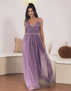 A Line Spaghetti Straps Bridesmaid Dress with Ruffles