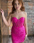 Fuchsia Sequins Strapless Short Homecoming Dress