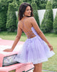 Cute Glitter Lilac A Line Sequins Short Homecoming Dress with Appliques