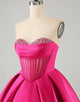 Cute Fuchsia A Line Sweetheart Corset Homecoming Dress with Beading