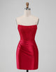 Sparky Red Strapless Bodycon Short Homecoing Dress with Lace