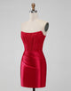 Sparky Red Strapless Bodycon Short Homecoing Dress with Lace