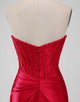 Sparky Red Strapless Bodycon Short Homecoing Dress with Lace