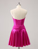 Fuchsia A-Line Sweetheart Corset Short Homecoming Dress