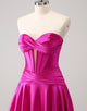 Fuchsia A-Line Sweetheart Corset Short Homecoming Dress