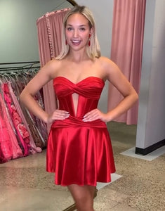 Fuchsia A-Line Sweetheart Corset Short Homecoming Dress