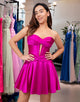 Fuchsia A-Line Sweetheart Corset Short Homecoming Dress