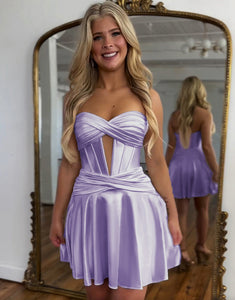 Sexy A-Line Strapless Homecoming Dress