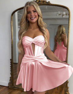 Sexy A-Line Strapless Homecoming Dress