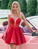 Sparkly Red A-Line Strapless Homecoming Dress