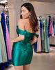 Glitter Green Spaghetti Straps Beaded Appliques Tight Corset Homecoming Dress