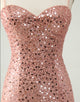 Sparkly Blush Spaghetti Straps Sequins A Line Short Homecoming Dress