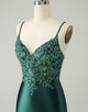 Glitter Dark Green Tight V Neck Short Homecoming Dress with Sequins