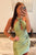 Green Halter Flower Tight Homecoming Dress