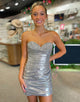 Dazzling Golden Bodycon Strapless Homecoming Dress