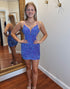 Sparkling Sequin Blue Bodycon Homecoming Dress