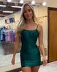 Sparkling Dark Green Spaghetti Straps Bodycon Homecoming Dress