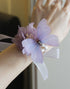 Elegant Purple Butterfly Prom Wrist Corsage for Wedding